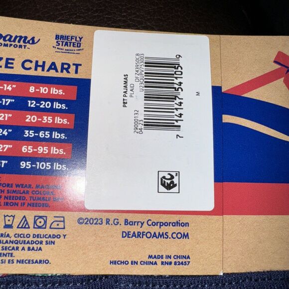 DEARFOAMS NEW PET PAJAMAS SZ M 20-35 POUNDS CHRISTMAS HOLIDAY PLAID NWT Family - Picture 6 of 7